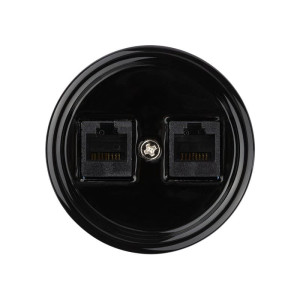 Розетка керамика компьютерная RJ45, Черный, Болонь TDM ELECTRIC SQ1820-0251
