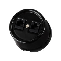 Розетка керамика компьютерная RJ45, Черный, Болонь TDM ELECTRIC SQ1820-0251