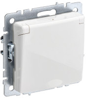Розетка c З/К с крышкой, влагозащищенная IP44, Белый, Brite IEK BR-R16-16-44-K01