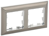 Рамка 2 местная, Хром/Никель, Brite IEK BR-M22-12-4-K23