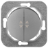 Выключатель кнопочный 2 кл. проходной, Серебро, серия Прованс, Bylectrica С(6+6) 10-3363