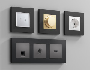 Рамка 3 местная пластик, Графит Мягкое касание, ALFA Qubi Ambrella Volt AF250803