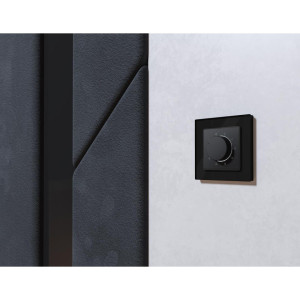 Лицевая панель терморегулятора теплого пола механического, Графит мягкое касание, ALFA Quant Ambrella Volt AP9057