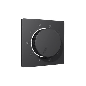 Лицевая панель терморегулятора теплого пола механического, Графит мягкое касание, ALFA Quant Ambrella Volt AP9057