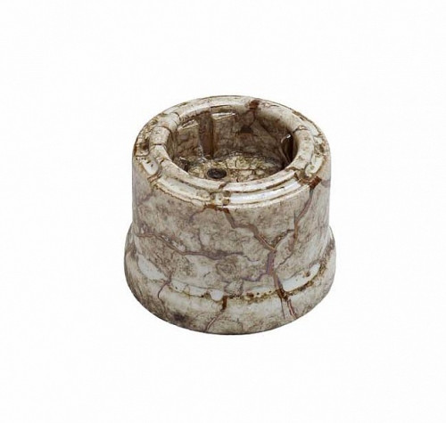 Ретро розетка керамика с 3/К, мрамор Bironi B1-101-09