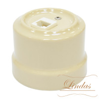 Розетка керамика компьютерная RJ45 Cat 5e, слоновая кость Lindas 32009