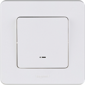 Выключатель 1 клав. с подсветкой, белый, INSPIRIA Legrand 673610