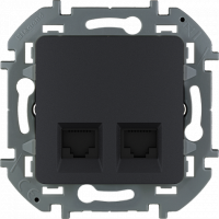 Розетка компьютерная 2-я RJ45 Cat. 6e, антрацит, INSPIRIA Legrand 673843