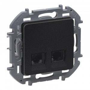 Розетка компьютерная 2-я RJ45 Cat. 6e, антрацит, INSPIRIA Legrand 673843