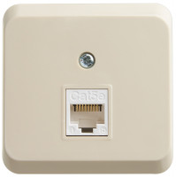 Розетка О/У компьютерная RJ45 кат.5E, Кремовый, Этюд SE KOMA-001K