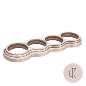 Рамка 5 местная деревянная на бревно D260 мм, восьмерка,  Дуб выбеленный/Корич. патина, Salvador НО35ВДК260