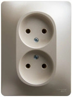 Розетка 2 местная 16А 250В, Перламутр, Glossa SE GSL000620