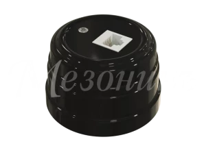 Розетка пластиковая компьютерная RJ45, черный, ТМ МезонинЪ Усадьба GE30341-05
