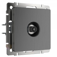 Розетка телевизионная TV оконечная, Графит рифленый, Werkel W1183004