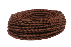 Ретро кабель витой 2x0,75 коричневый (бухта 50 м.), Interior Wire ПРВ2075-КРЧ