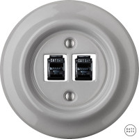 Розетка комп. фарфоровая RJ45 cat.5е, бетон глянцевый, Katy Paty CAGsCat5e 