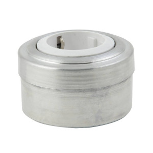 Ретро розетка c З/К из металла, алюминий/белый Vintage М1-22-24