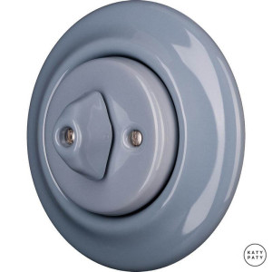 Выключатель поворотный 1 кл., пепельно-серый глянцевый, Katy Paty LIG1