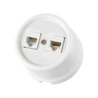Розетка керамика телеф. + комп. RJ11+RJ45, Белый, Болонь TDM ELECTRIC SQ1820-0052