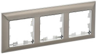 Рамка 3 местная, Хром/Никель, Brite IEK BR-M32-12-4-K23