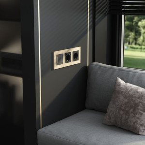 Рамка 3 местная металл, Шампань, AluMax Werkel W0033511