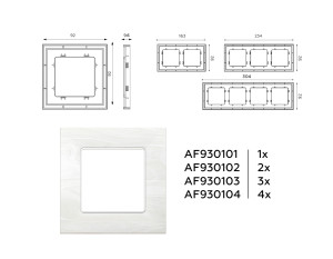 Рамка 4 местная мрамор, Белый, ALFA Grand Ambrella Volt AF930104
