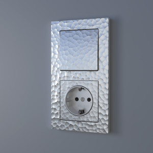 Розетка с З/К со шторками, Hammer серебряный, Werkel W1271106