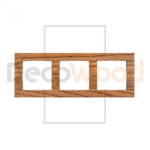 Рамка 3 местная деревянная под электрику JUNG/ABB Basic, Ясень в масле, DecoWood РЮАМ3-ЯМ