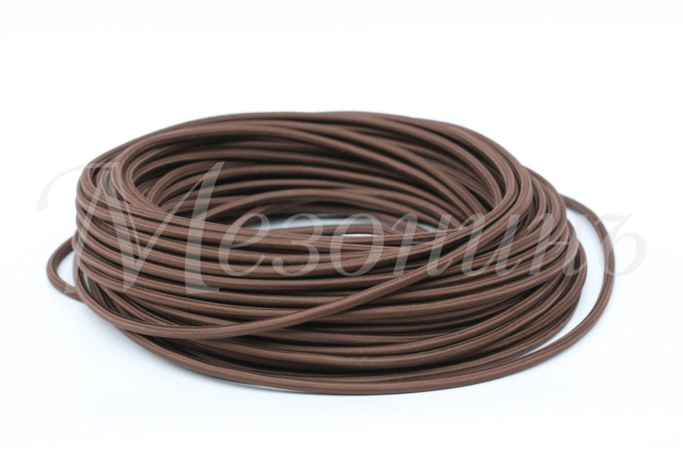 Ретро кабель круглый 2x0,75 Шоколад, ТМ МезонинЪ GE70160-17 (1 метр)