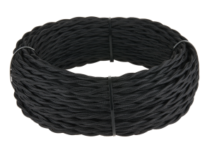 Ретро кабель витой 2x1,5 черный (50м) Werkel a039929 (W6452508)