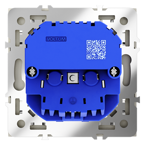 Розетка c З/К, шторками и USB зарядкой A+A, Сталь, S70 Voltum VLS040405