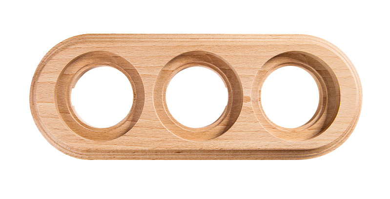 Рамка 3 местная дерево натурель Bironi BF1-630-10/П (скрытые пазы)