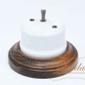 Кнопка-тумблер для диммера, белый с медной ручкой Lindas 34710-C