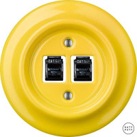 Розетка комп. фарфоровая RJ45 cat.5е, ярко-желтый глянцевый, Katy Paty NILUGsCat5e 