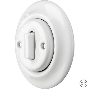 Выключатель кнопочный 1 кл. перекрестный, белый глянцевый, Katy Paty ALGSl7