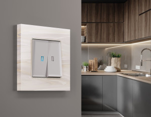 Рамка 1 местная мрамор, Бежевый, ALFA Grand Ambrella Volt AF930301