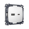 Розетка USB для быстрой зарядки тип A+C, Белый матовый, OMEGA Quant Ambrella Volt MO131010
