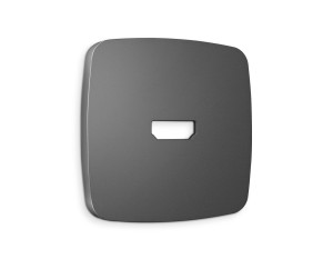 Лицевая панель розетки HDMI, Антрацит серый, OMEGA Quant Ambrella Volt OP6640