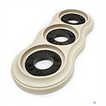 Рамка 3 местная деревянная D98 на бревно, Слоновая кость, Lindas 25769