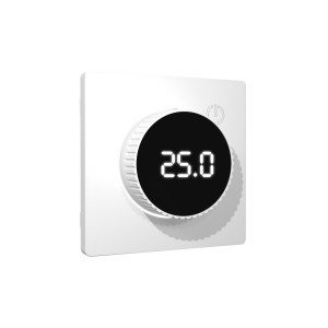 Лицевая панель терморегулятора теплого пола электронного, Белый матовый, ALFA Quant Ambrella Volt AP1258