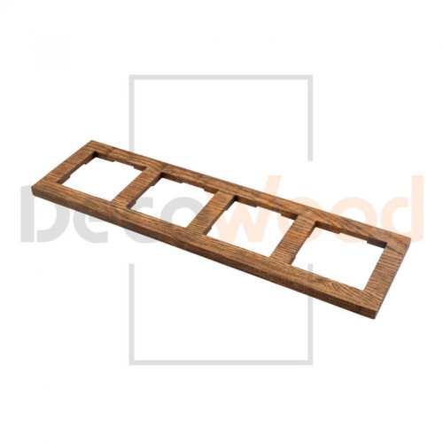Рамка 4 местная деревянная под электрику JUNG/ABB Basic, Ясень в масле, DecoWood РЮАМ4-ЯМ