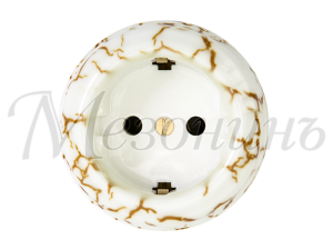 Ретро розетка фарфоровая с 3/К, Античный мрамор, ТМ МезонинЪ GE70301-20