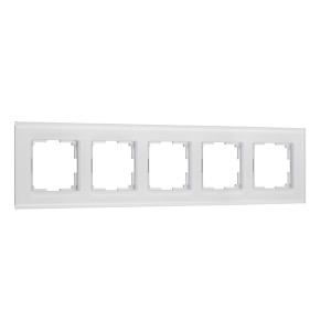 Рамка 5 местная стекло soft-touch, Белый, Senso Werkel W0053101