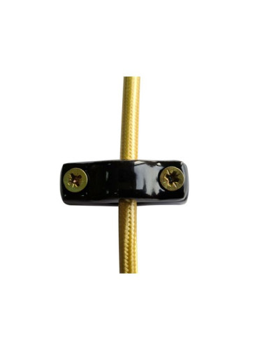 Универсальный керамический фиксатор (крепеж) для провода, черный, Leanza ФКЧ