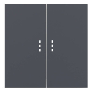 Лицевая панель выключателя 2 кл. перекрестного с подсветкой, Базальт, Rikett 35615 BT