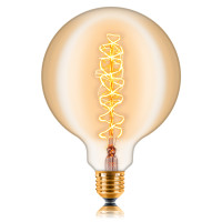Ретро лампа накаливания G125 F5 40Вт Е27, золотистая Sun Lumen 052-030