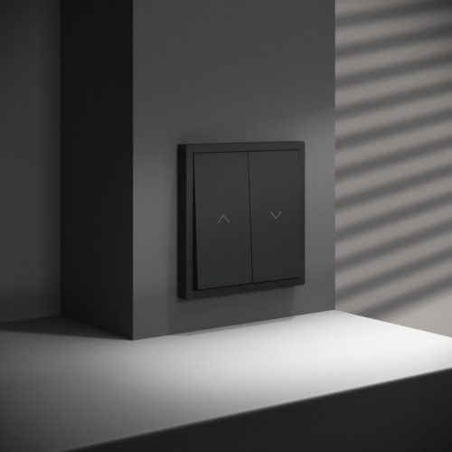 Выключатель для жалюзи, Черный матовый, S70 Voltum VLS020708