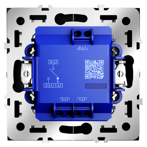 Выключатель для жалюзи, Черный матовый, S70 Voltum VLS020708