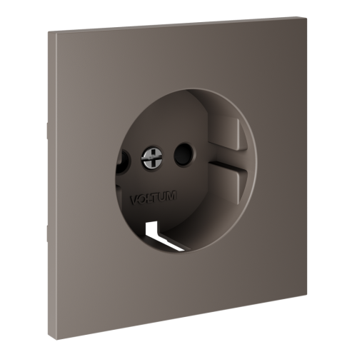 Лицевая панель для розетки с З/К и шторками, Капучино, S70 Voltum VLS000714