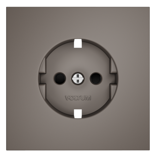 Лицевая панель для розетки с З/К и шторками, Капучино, S70 Voltum VLS000714